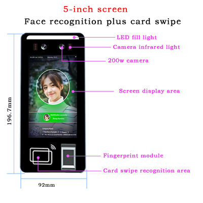 5-Inch Customizable NFC Face Recognition Access Control Terminal with WiFi Bluetooth Fingerprint System OEM SDK ODM Support