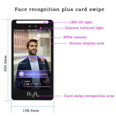 10.1 Inch Android Biometric Attendance Machine Face Recognition NFC QR Code Fingerprint Support OEM ODM Access Control Product