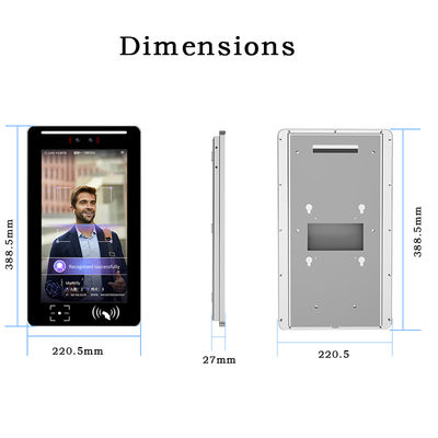 Face Recognition Terminal Access Control 13.3\" Smart Android with NFC QR Code OEM SDK Customizable Facial  Recognition Device