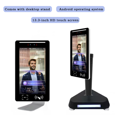 Face Recognition Punch Card QR Code Access Control Attendance 13.3 " Android System Customizable SDK Facial Recognition Device